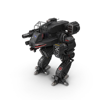 Big Walking Combat Robot Empty Black PNG & PSD Images