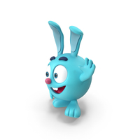 GoGoRiki Rabbit Character Happy Pose PNG & PSD Images