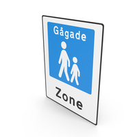 Danish Sign Pedestrian Zone PNG & PSD Images
