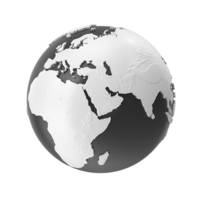 Earth Globe Ocean Black White PNG & PSD Images