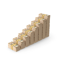 10 Dollars Long Stepped Stacks PNG & PSD Images