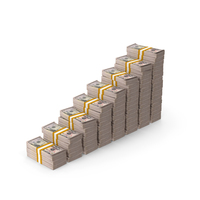 50 Dollars Long Stepped Stacks PNG & PSD Images