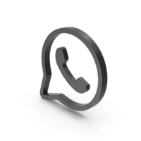 Black Phone Speech Bubble Symbol PNG & PSD Images
