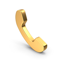Gold Phone Symbol PNG & PSD Images