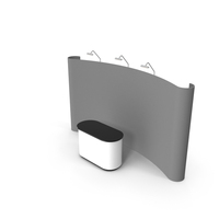 Grey Background Trade Exhibition Stand With Desk PNG & PSD Images