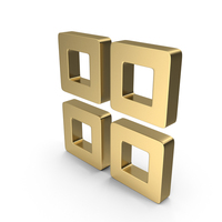 Grid Menu Icon Gold PNG & PSD Images