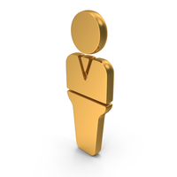 Gold Men's Toilet Symbol PNG & PSD Images