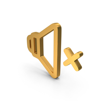 Gold Mute Volume Outline Icon PNG & PSD Images