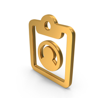 Gold User Details Sheet Icon PNG & PSD Images