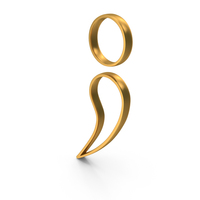 Gold Semicolon Outline Icon PNG & PSD Images