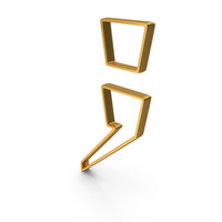 Gold Semicolon Outline Icon PNG & PSD Images