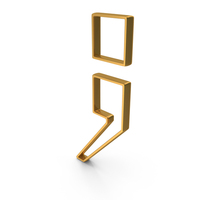 Gold Semicolon Outline Icon PNG & PSD Images