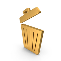Gold Trash Bin Icon PNG & PSD Images