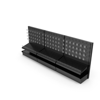 Single Sided Inclined Shelf Fence With Hooks PNG & PSD Images