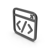 Black Code Window Symbol PNG & PSD Images