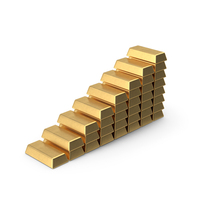 Gold Bars Stepped Stack Unmarked PNG & PSD Images