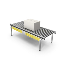 Roller Conveyor with Box PNG & PSD Images