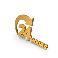 Gold 24 Hours Icon PNG & PSD Images