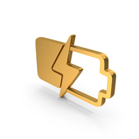 Gold Battery Charging Icon PNG & PSD Images