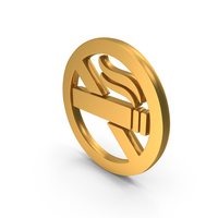 Gold No Smoking Icon PNG & PSD Images