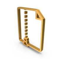 Gold Zip File Icon PNG & PSD Images