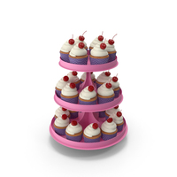 Cupcakes On Cake Stand PNG & PSD Images