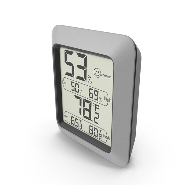 Indoor Hygrometer And Thermometer Black PNG & PSD Images