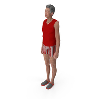 Korean Elderly Man Wearing Underclothes PNG & PSD Images