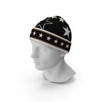 Mens Patterned Winter Beanie Hat On Mannequin PNG & PSD Images