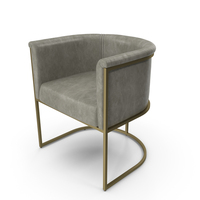 RH Wexler Barrelback Leather Dining Armchair PNG & PSD Images