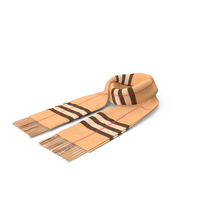 Rolled Fringed Beige Check Scarf PNG & PSD Images