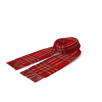 Rolled Red Classic Plaid Scarf PNG & PSD Images