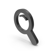 Black Magnifying Glass Symbol PNG & PSD Images