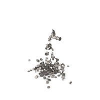Silver Coins Fall Down From A Tap PNG & PSD Images