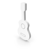 White Acoustic Guitar Music Instrument Icon PNG & PSD Images