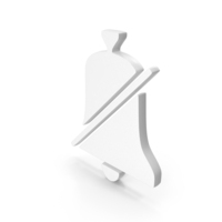White Mute Bell Notification Icon PNG & PSD Images
