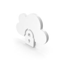 White Lock On Cloud Icon PNG & PSD Images