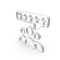 White Five Star Rating Customer Review Symbol PNG & PSD Images