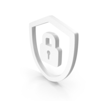 White Cyber Security Shield Icon PNG & PSD Images