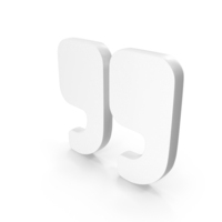 White Inverted Commas Icon PNG & PSD Images