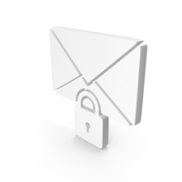 White Secure Mail Icon PNG & PSD Images