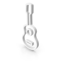 White Acoustic Guitar Music Instrument Outline Icon PNG & PSD Images