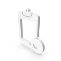 White Verified Document Pad Icon PNG & PSD Images