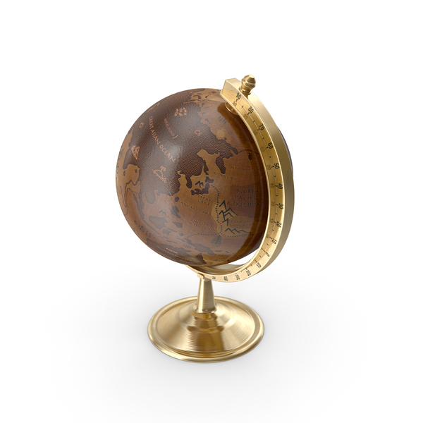 Antique Globe On Bronze Stand PNG & PSD Images