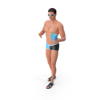 Man In Swimwear With Swimming Pull Buoy PNG & PSD Images