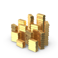 Gold Bars Grouped Stacks PNG & PSD Images