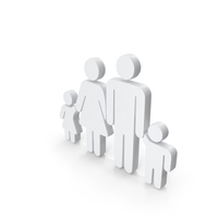 White Family Parents And Children Together Icon PNG & PSD Images