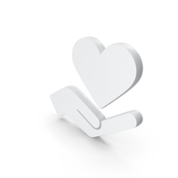 White Hand Holding Heart Symbol PNG & PSD Images