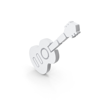 White Acoustic Guitar Icon PNG & PSD Images