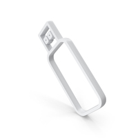 White USB Flash Drive Outline Icon PNG & PSD Images